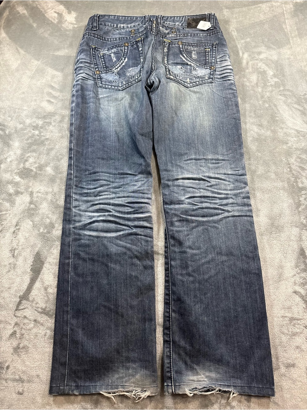 Y2K Robin Jeans Embroidered Distressed Faded Repaired Jeans Size 32